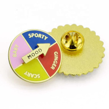 Cheap Custom Metal Sign Lapel Badge Rose Gold Hard Enamel Cartoon Funny Rotary Pin